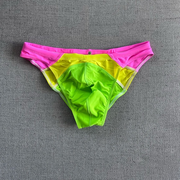 Rufskin Other - Rufskin Gabrio Neon Swim Brief Speedo Green Yellow Pink Size Small